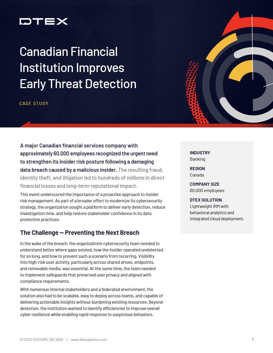 Canadian Financial case study insider risk management